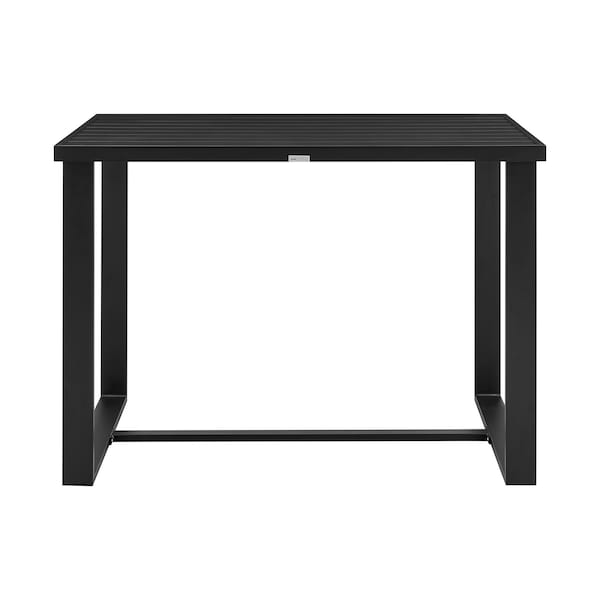 Armen Living Felicia Outdoor Patio Counter Height Dining Table in Black Aluminum 840254332584 - main